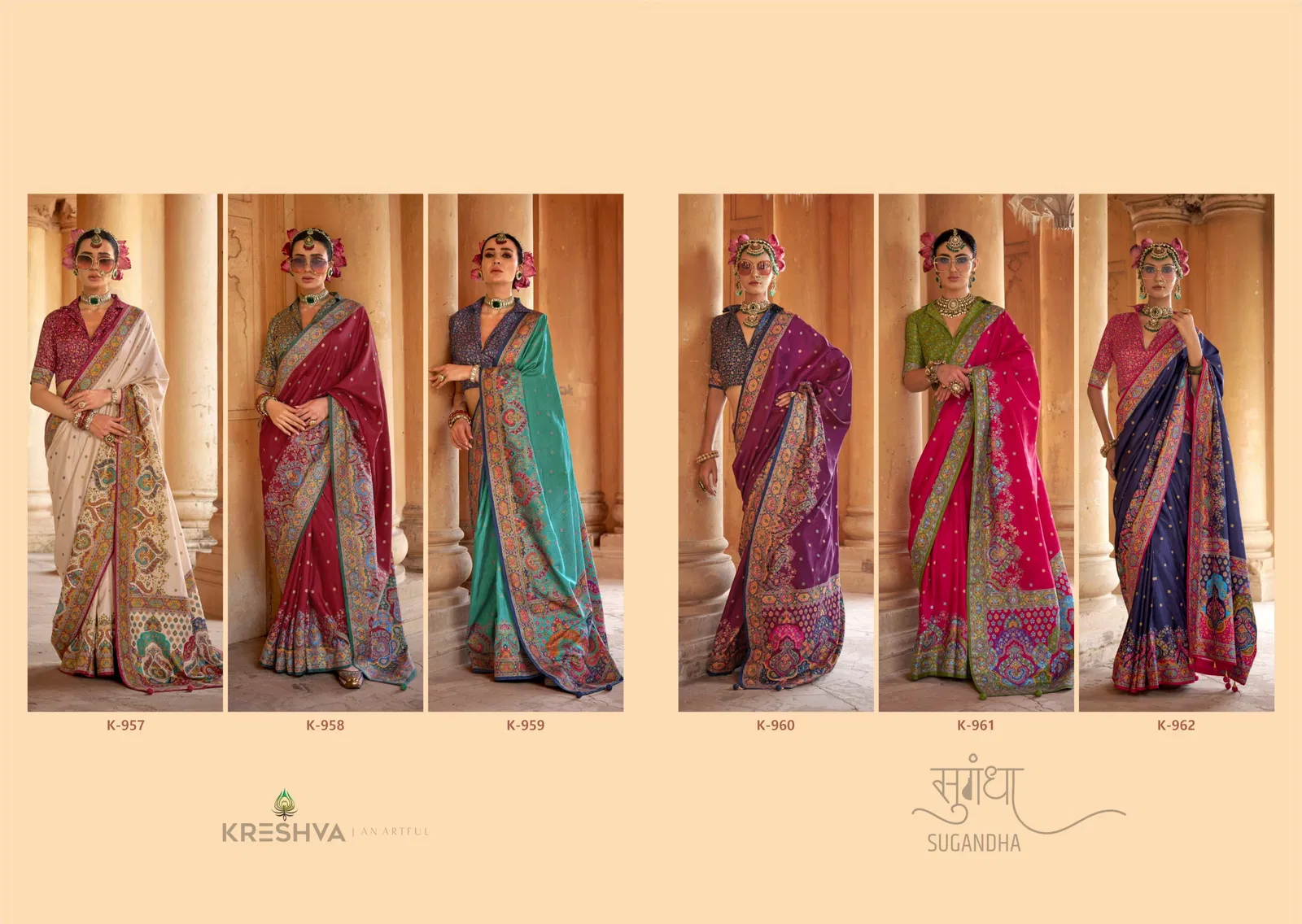 Sugandha By Kreshva P V Silk Wedding Wear Saree Suppliers In India
